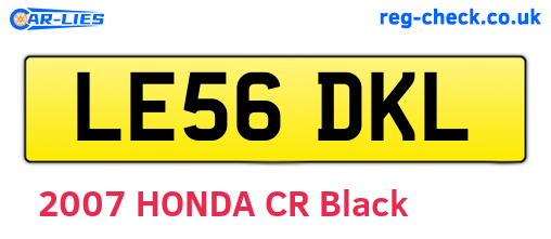LE56DKL are the vehicle registration plates.