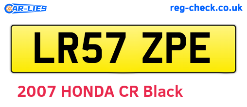 LR57ZPE are the vehicle registration plates.