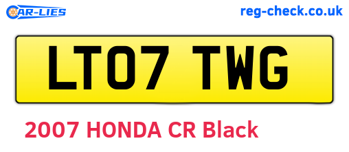 LT07TWG are the vehicle registration plates.