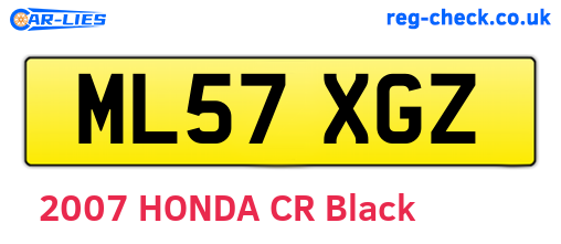 ML57XGZ are the vehicle registration plates.
