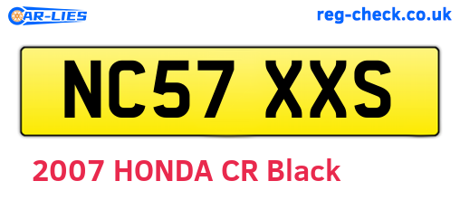 NC57XXS are the vehicle registration plates.