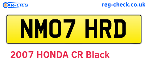 NM07HRD are the vehicle registration plates.