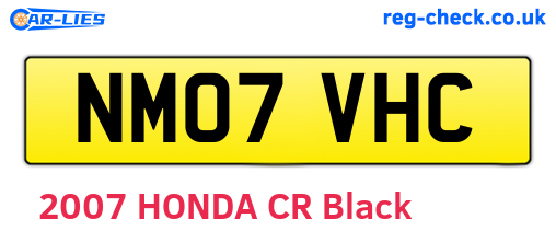 NM07VHC are the vehicle registration plates.