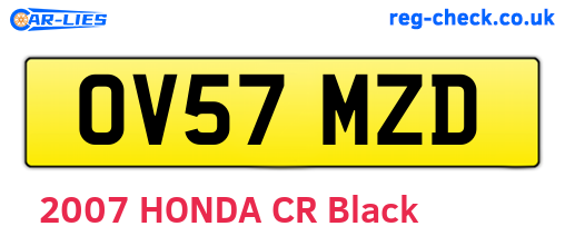 OV57MZD are the vehicle registration plates.