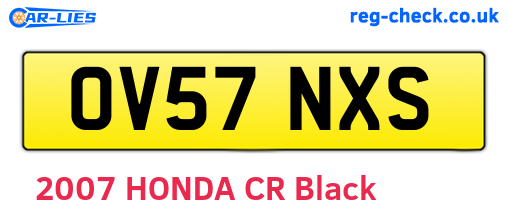 OV57NXS are the vehicle registration plates.
