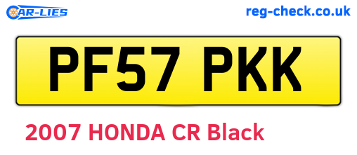 PF57PKK are the vehicle registration plates.