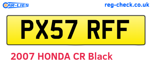 PX57RFF are the vehicle registration plates.