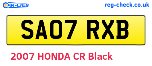 SA07RXB are the vehicle registration plates.