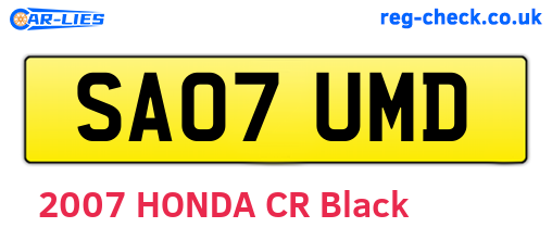 SA07UMD are the vehicle registration plates.