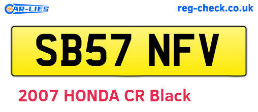 SB57NFV are the vehicle registration plates.