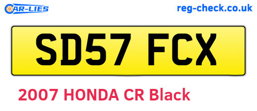 SD57FCX are the vehicle registration plates.