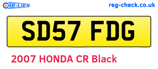 SD57FDG are the vehicle registration plates.