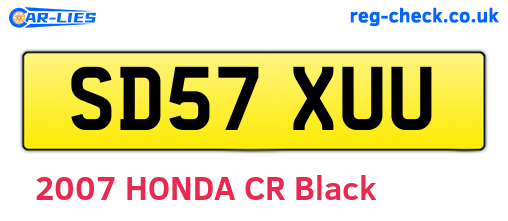 SD57XUU are the vehicle registration plates.
