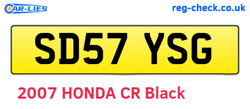 SD57YSG are the vehicle registration plates.