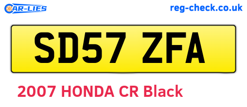SD57ZFA are the vehicle registration plates.
