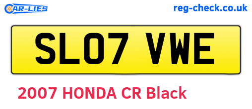SL07VWE are the vehicle registration plates.