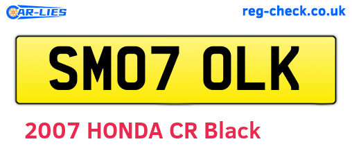 SM07OLK are the vehicle registration plates.