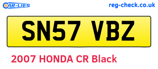 SN57VBZ are the vehicle registration plates.