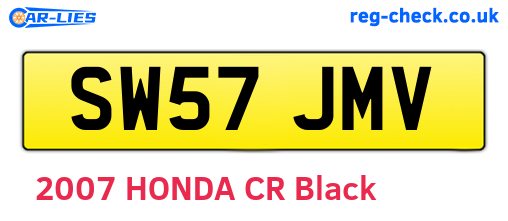SW57JMV are the vehicle registration plates.
