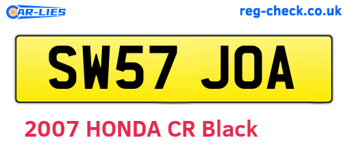 SW57JOA are the vehicle registration plates.