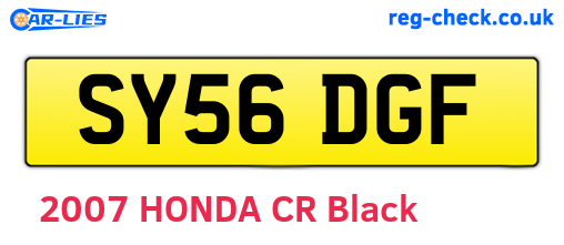 SY56DGF are the vehicle registration plates.