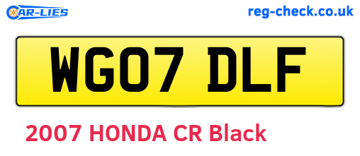 WG07DLF are the vehicle registration plates.