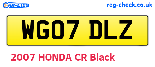 WG07DLZ are the vehicle registration plates.