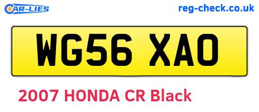 WG56XAO are the vehicle registration plates.