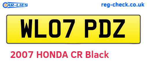 WL07PDZ are the vehicle registration plates.