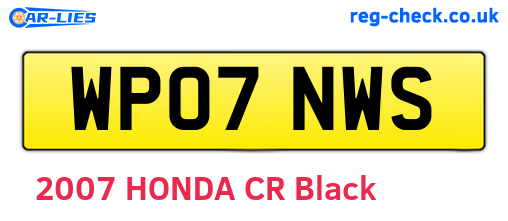 WP07NWS are the vehicle registration plates.