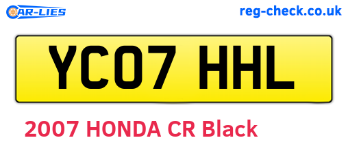 YC07HHL are the vehicle registration plates.
