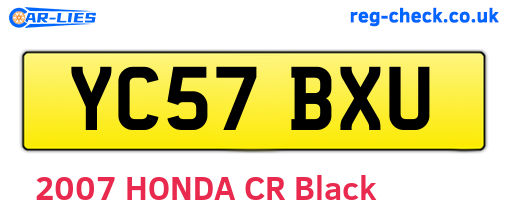 YC57BXU are the vehicle registration plates.