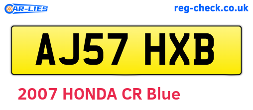 AJ57HXB are the vehicle registration plates.