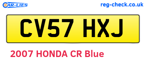 CV57HXJ are the vehicle registration plates.