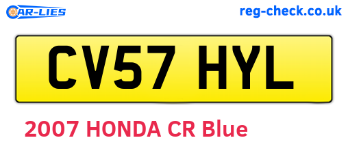 CV57HYL are the vehicle registration plates.
