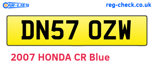 DN57OZW are the vehicle registration plates.