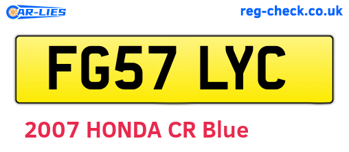 FG57LYC are the vehicle registration plates.