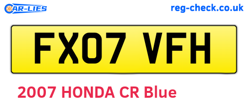 FX07VFH are the vehicle registration plates.