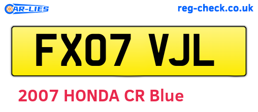 FX07VJL are the vehicle registration plates.