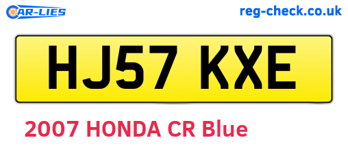 HJ57KXE are the vehicle registration plates.
