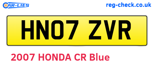 HN07ZVR are the vehicle registration plates.