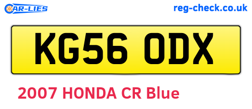 KG56ODX are the vehicle registration plates.