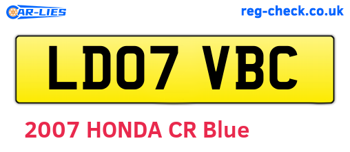 LD07VBC are the vehicle registration plates.