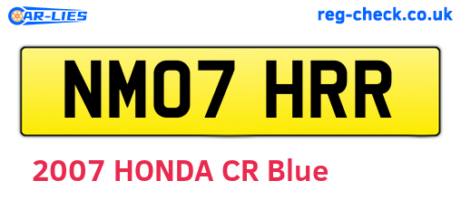 NM07HRR are the vehicle registration plates.