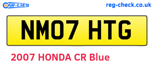NM07HTG are the vehicle registration plates.