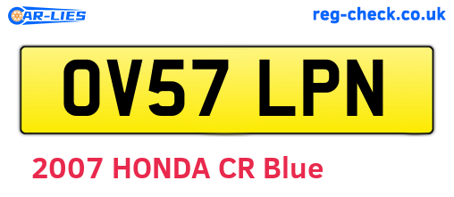 OV57LPN are the vehicle registration plates.