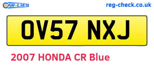 OV57NXJ are the vehicle registration plates.