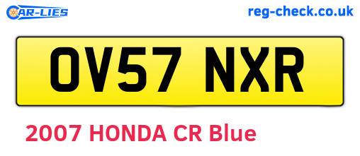 OV57NXR are the vehicle registration plates.