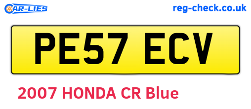 PE57ECV are the vehicle registration plates.