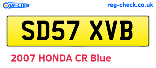 SD57XVB are the vehicle registration plates.